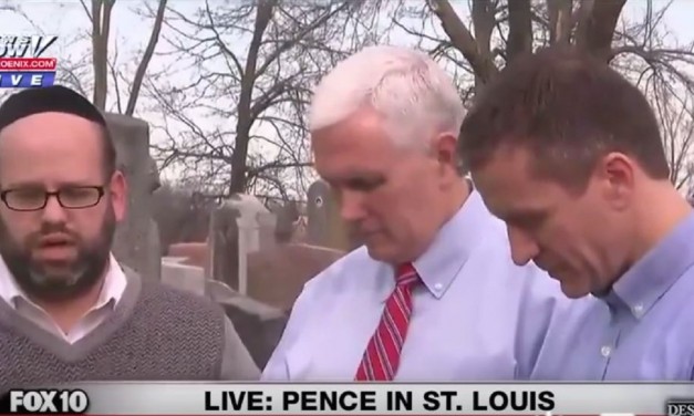 WATCH: Vice President Pence makes surprise visit to vandalised Jewish cemetery – helps in clean-up and prays with Jewish community