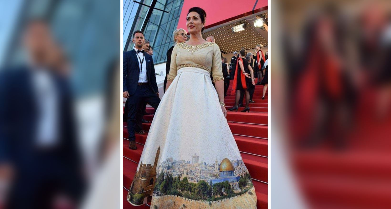 Israeli minister wows Cannes festival with ‘Jerusalem skyline’ dress