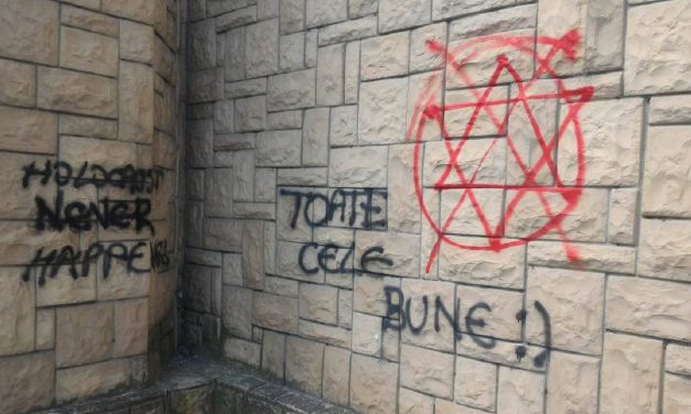 Antisemitic messages sprawled on a synagogue in central Romania