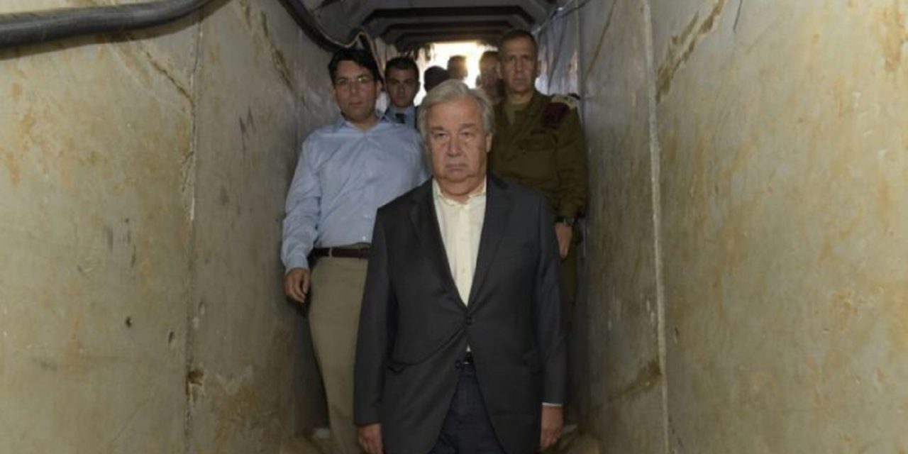 UN chief given guided tour of Hamas terror tunnel