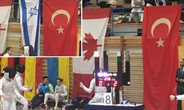 Israel flag removed, thrown on floor at Fencing tournament in Austria