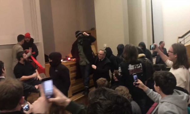 Guard hospitalised as masked protesters violently disrupt Israeli speaker at King’s College
