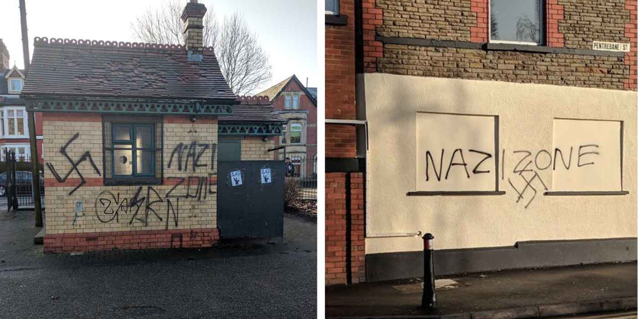 Swastikas and Nazi slogans daubed around Cardiff