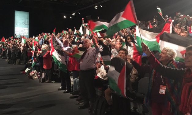 Hundreds fly Palestinian flags at Labour conference… and not a British flag in sight