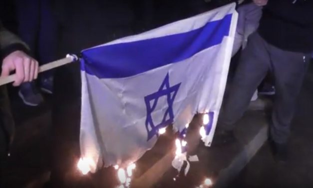 Israeli flag burned at central London protest