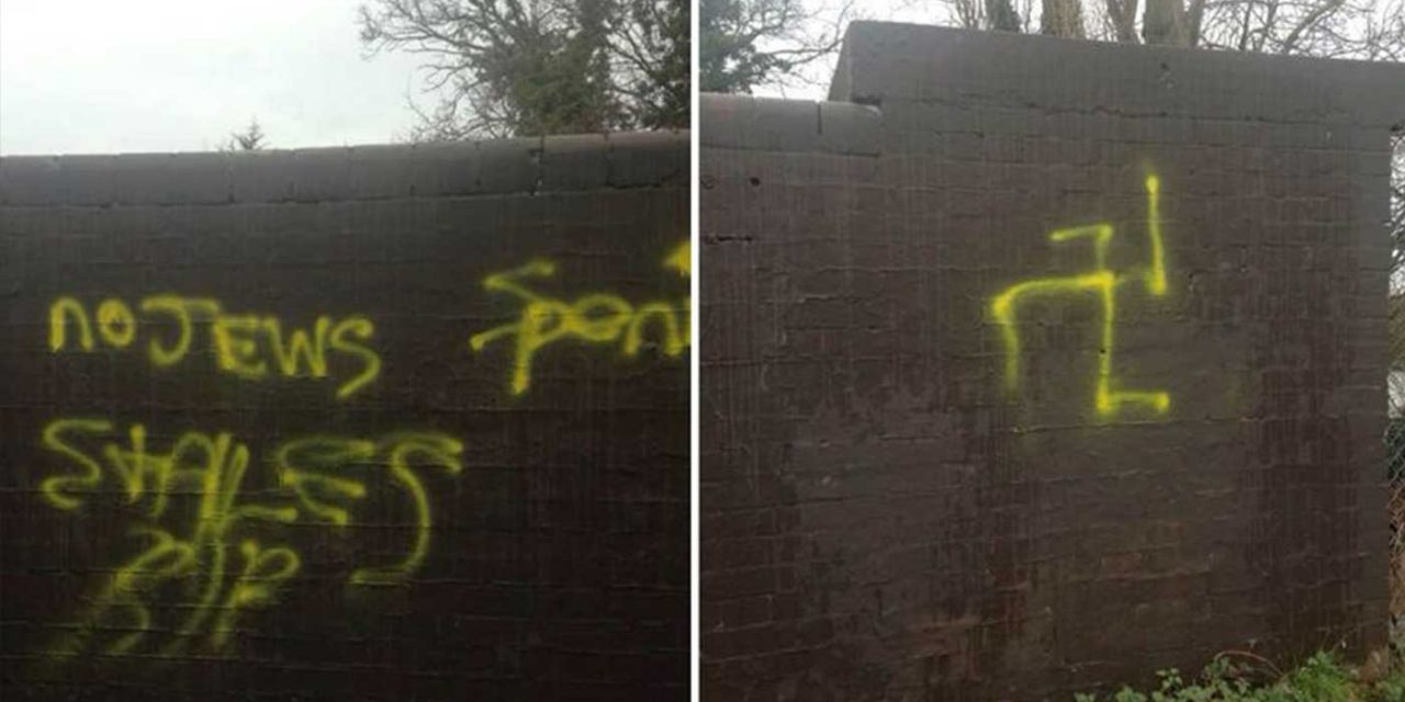 “No Jews” and swastika daubed on Essex railway bridge