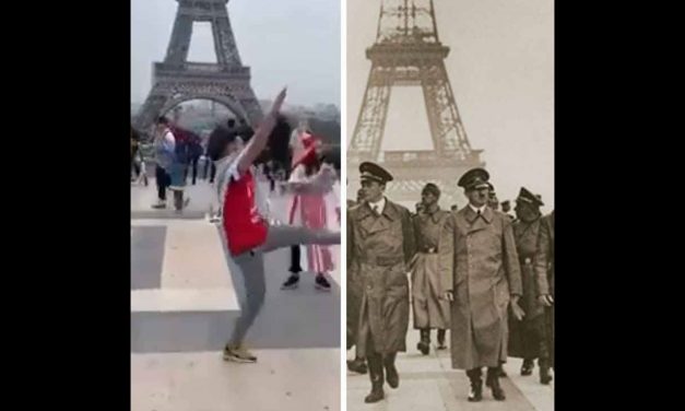 Paris: Palestinian activist makes Nazi salutes on SAME spot Hitler walked in 1940