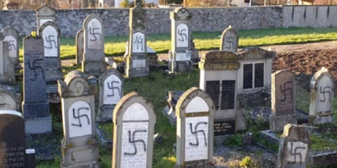 Over 100 Jewish graves defaced with swastikas in France