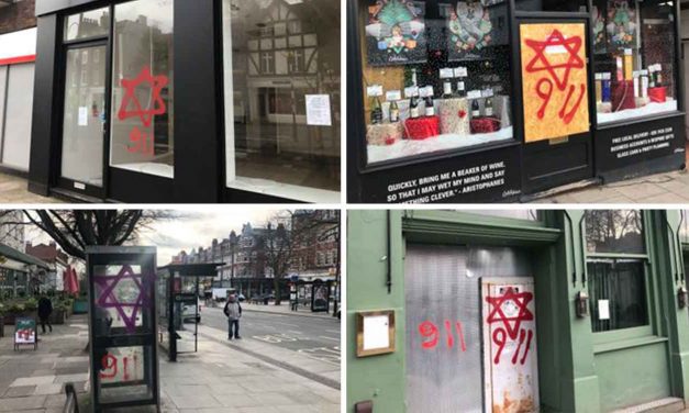 Anti-Semitic graffiti daubed on London shops and synagogue