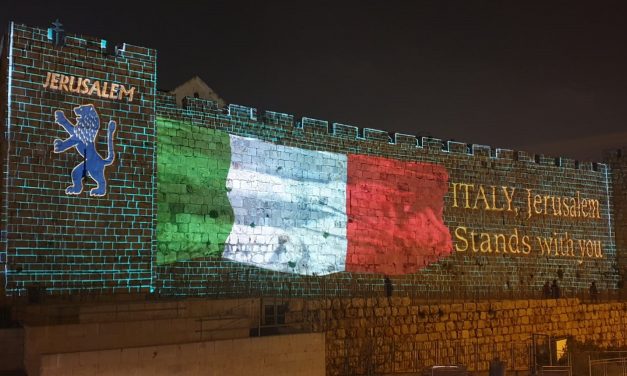 Jerusalem lights up ancient walls in solidarity with coronavirus-hit Italy