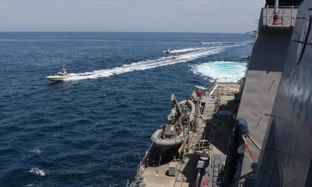 ELEVEN Iranian vessels intimidate US warships on Wednesday