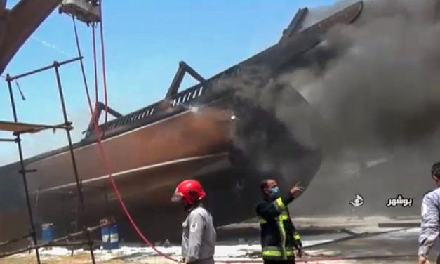 Seven ships catch fire in Iranian port near Iranian nuclear plant