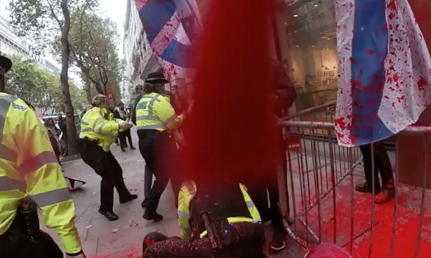 London: Five arrested after Israeli firm targeted with red liquid