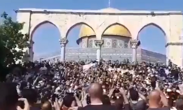 Hundreds of Palestinians protest at Temple Mount against Macron