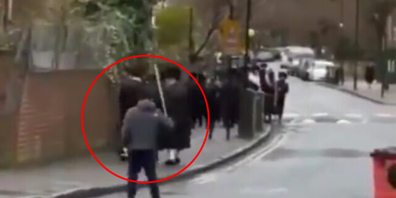London police arrest man chasing and threatening Jew families with large stick