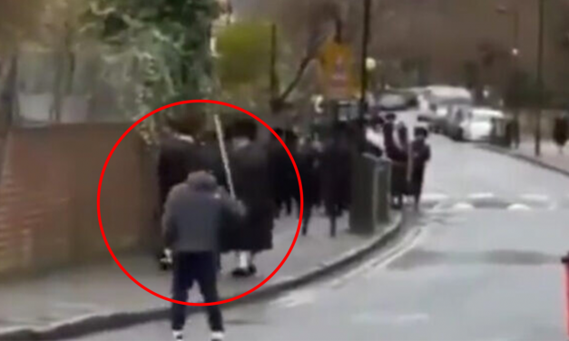 London police arrest man chasing and threatening Jew families with large stick