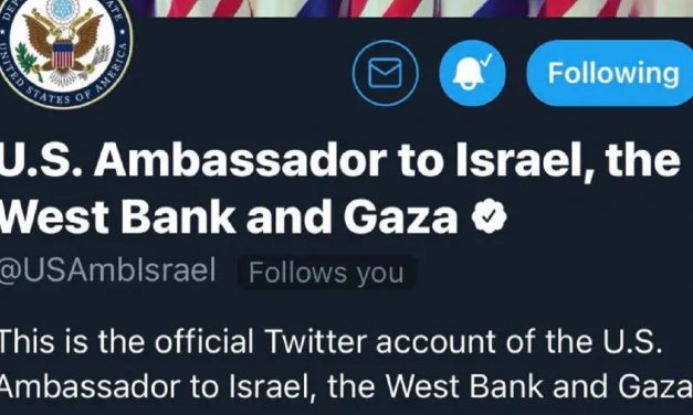 US Embassy adds ‘West Bank and Gaza’ to Twitter name, then changes back