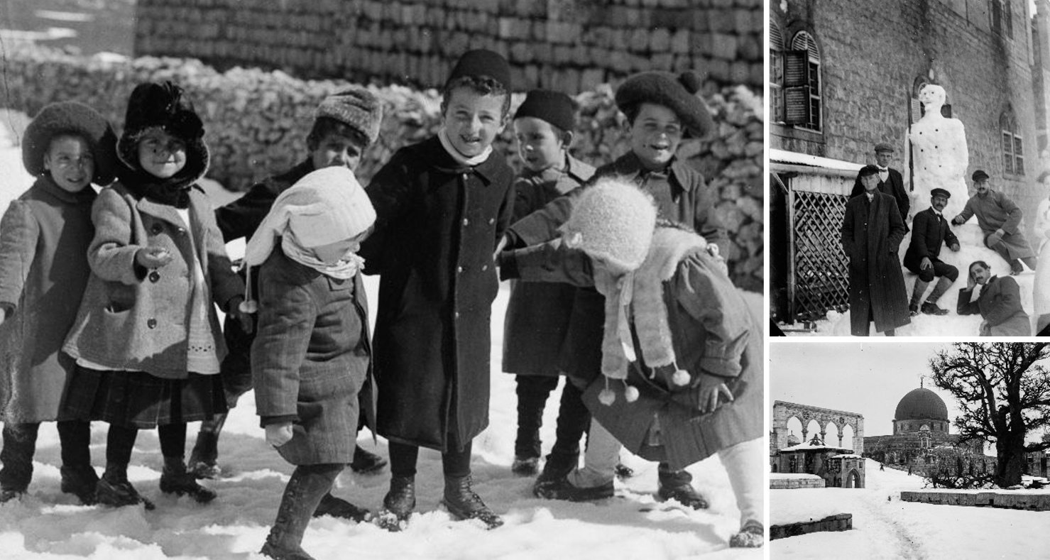 100 years ago Rare photos of snowy Jerusalem in 1921