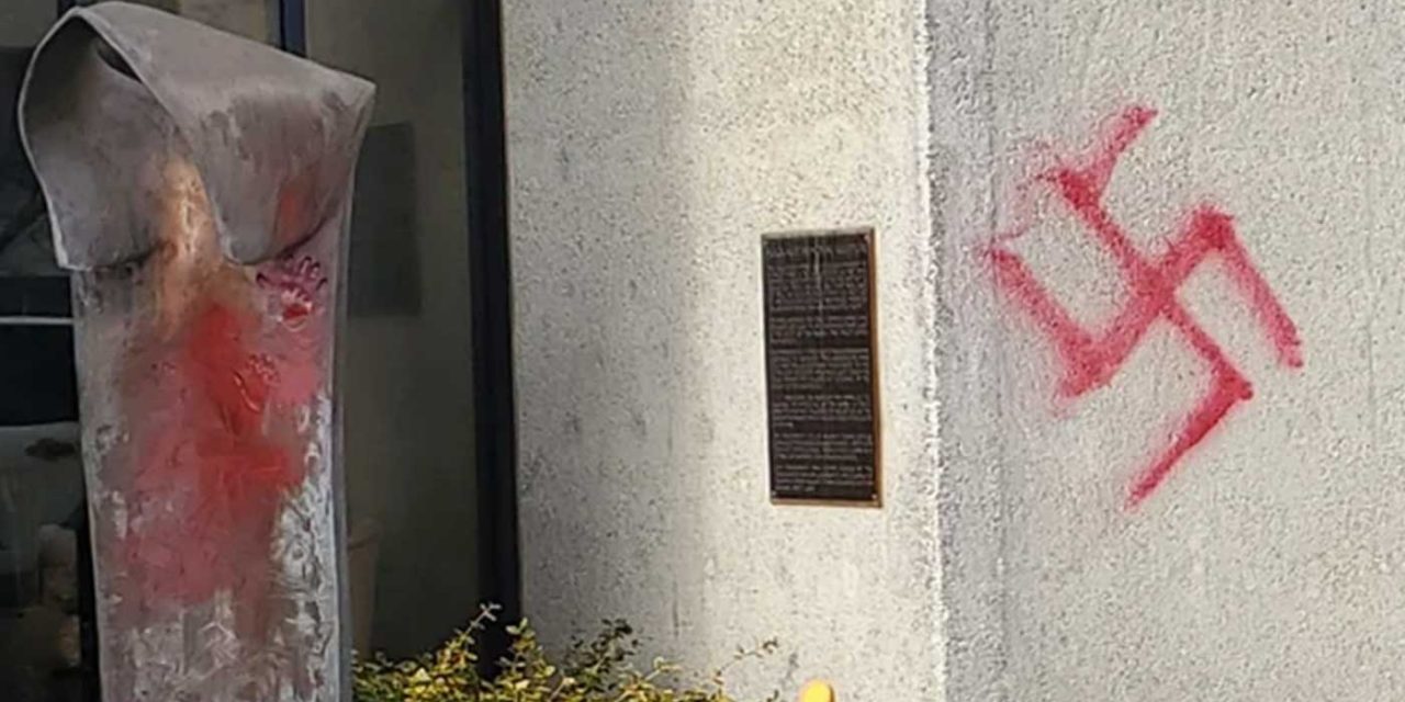 Washington synagogue vandalized with swastikas, Holocaust memorial damaged