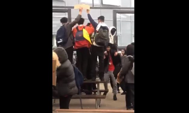 Leicester school pupils stand on tables and chant ‘Free Palestine’ as teachers watch