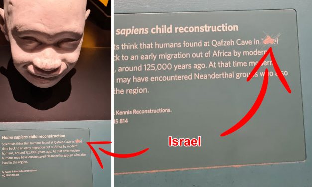 Natural History Museum has exhibit vandalised with word ‘Israel’ scratched out