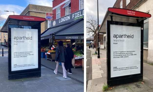 London bus stops targeted with pro-Amnesty ‘Israel-apartheid’ posters