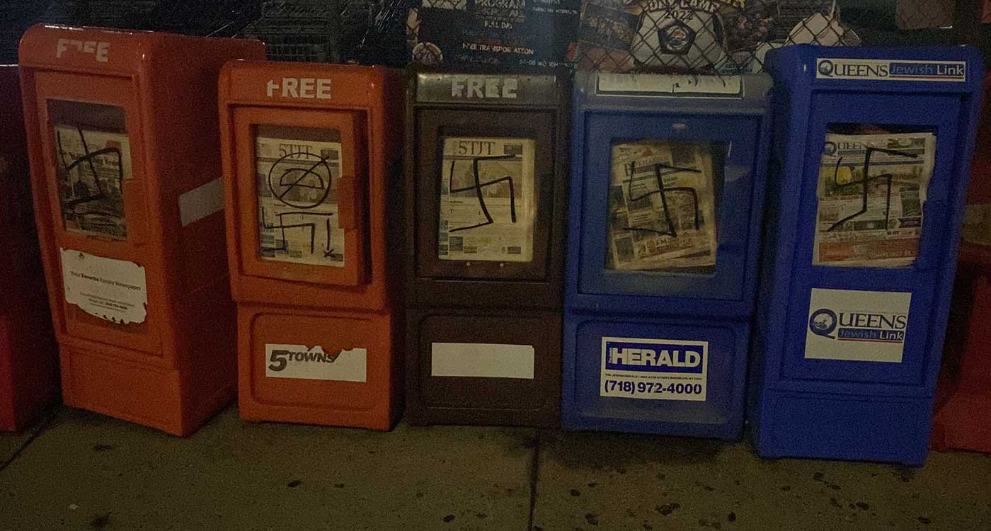 Swastikas deface jewish newspapers in new york on yom kippur