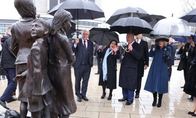 King Charles lays wreath at Kindertransport monument in Germany