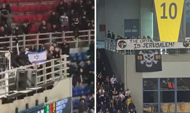 Israeli fans attacked; stones thrown, Israel flag burned at Greek basketball game