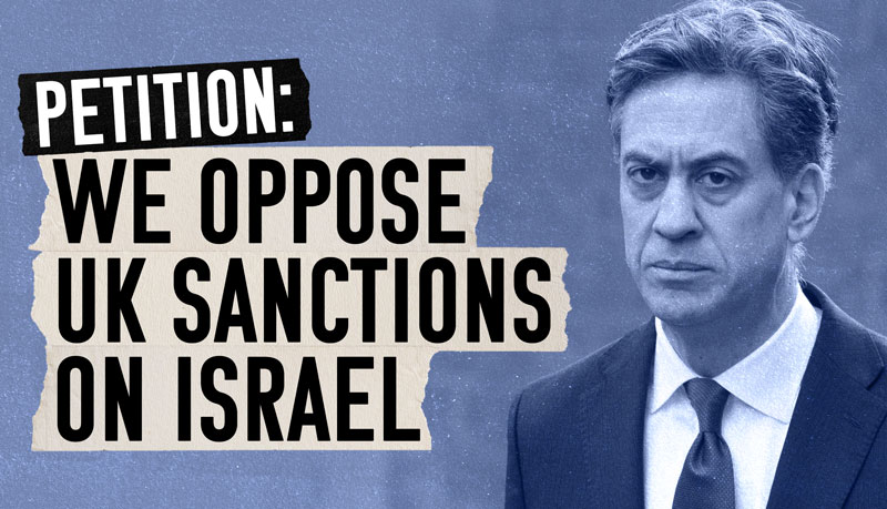 PETITION: We Oppose UK Sanctions on Israel